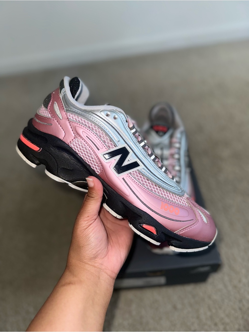 New Balance 1000 “Pink Metallic Silver”